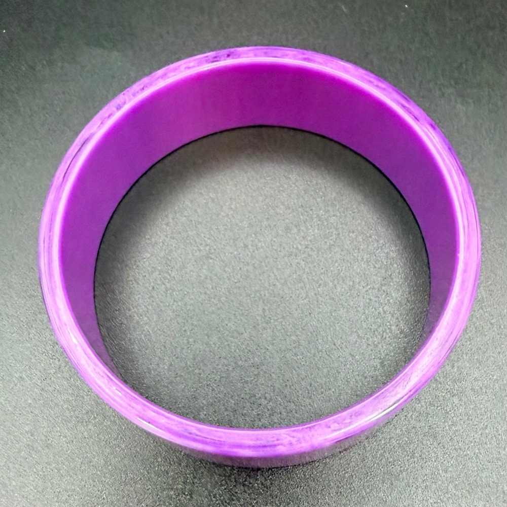 Vintage‎ Bangle Bracelet Size 8 Purple Marbled Acrylic Chunky Wide Resin - Picture 8 of 9